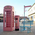 Decorative Pink Iron Interior London Telephone Booth